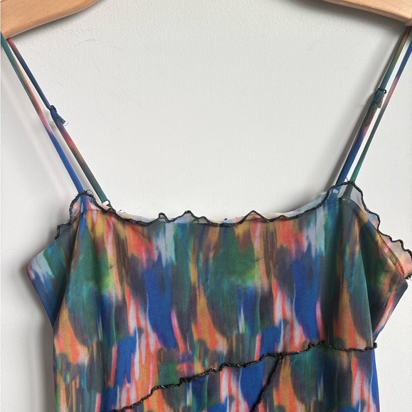 Urban Outfitters Moxie Multi Mesh Mini Slip Dress Medium - Picture 3 of 5